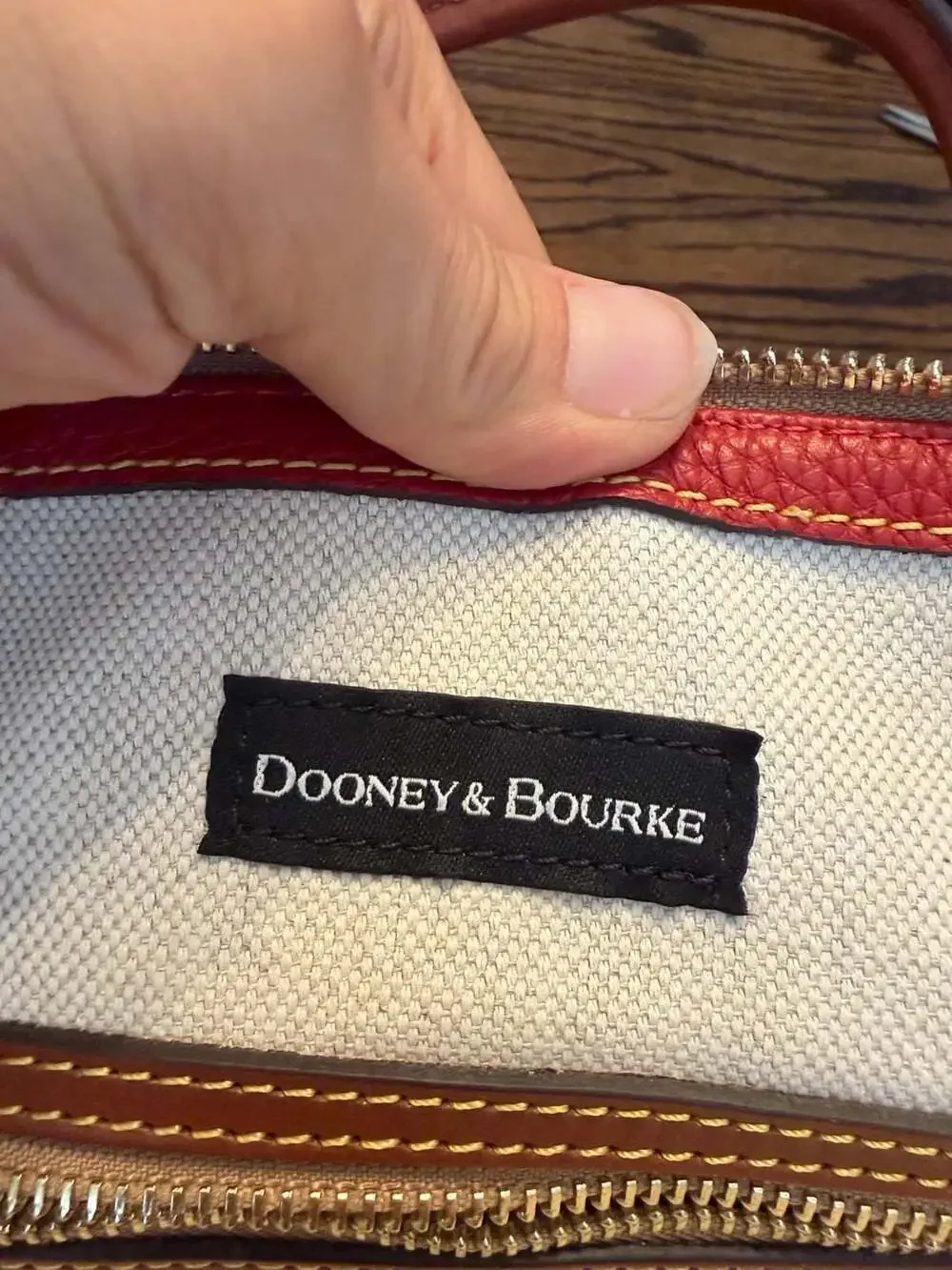 Dooney & Bourke Pebble Grain Domed Satchel in Red